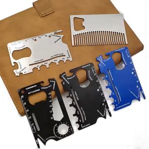 Outdoor Multipurpose Pocket Survival Card Tool Portable Camping Multifunction Bottle Cap Opener Tactical Door Gift