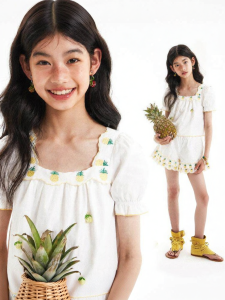 LOVESASAKIDS | Resort Style Lace Beads Sleeve Blouse