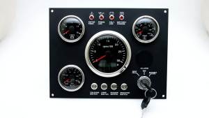 RYSJM | 4 Gauge Set Switch Panel 85mm Tachometer 0~3000rpm Water Temp Volt Oil Press Dashboard 12V For Car Boat 7 Color LED Dashboard