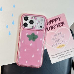 Sanrio | Korea INS Big Water Drop Strawberry Hello Kitty Case For iphone 17 16 15 Pro Max Camera Protective Shockproof Sanrio Phone Cover