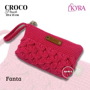 DOMPET RAJUT CROCO POUCH DUA RUANG (20X13)