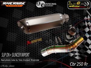 silinser silincer plus slip on Akrapovic Hexa Sanblast Knalpot racing Import Taiwan