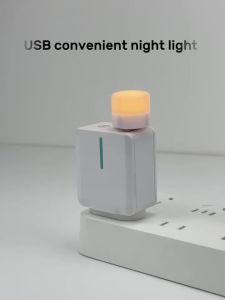 LED Night Light with USB/EU Plug Portable Plug-in Lamp for Indoor Bedroom Car Camping Dimmable Warm White Cool Reading Light