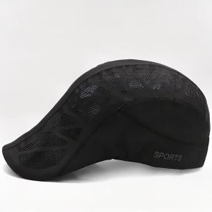 Summer Quick Dry Letter Printed Tennis Golf Baseball Cap Breathable Mesh An-ti UV Sunhat Spots Running Cap Newsboy Beret Visors