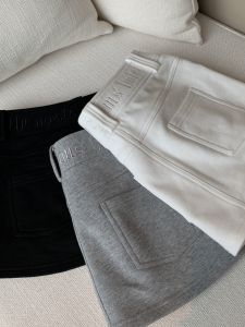 New POPW2025 Embroidered Mid-Waist Mini Skirt Women Summer Casual Anti-Light Korean Style Unique Skirts Sporty A-Line Short Skirt