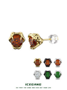 Icegang Original Snake Head Ear Cuff S925 Pure Silver Snake Year Zodiac Fashion High-End Feelings Couples Jewelry Accessories