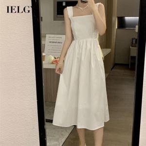 IELGY  womens french square neck suspender dress