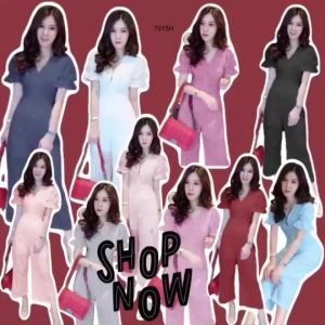 TW7915 จั้มสูทลูกไม้ขายาว