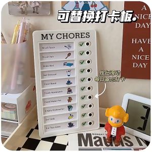 Papan Jadwal Belajar: Jadwal Harian Simple Checklist Planner Memo Board Papan Pengingat Jadwal Belajar To Do List Untuk Pelajar