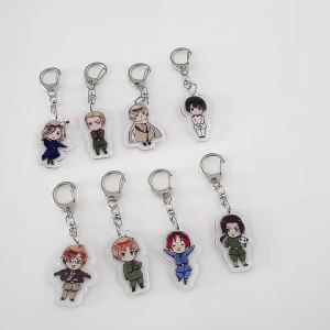 Bandai | 8 Pcs/Set Cute Axis Powers Action Figures KeyChain Feliciano Varga Ludwig Kiku Honda Alfred F. Jones PVC Model Collection Toy
