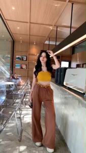 TW21797 Set 2 ชิ้น เสื้อคล้องคอ + กางเกงขายาว ..