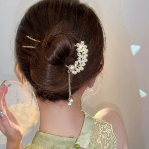 Tính khí Rhinestone kẹp Tóc Ngọc Trai phía sau của đầu hình chữ U Trâm cài tóc cho phụ nữ Phụ kiện tóc mũ nón