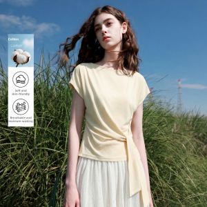 3COLOUR·S | Summer New Bandage Boat Neck T-Shirt