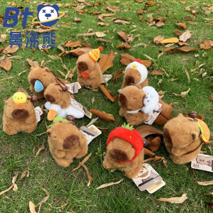 Ugly Cute Capybara Plush Toy Keychain Doll Female Version Mirek Cardi Key Holder Funny Looking Soft Stuffed Animal Hanging Ornament