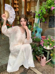 YNY | Chinese Style Summer New Fashion White Dress Set