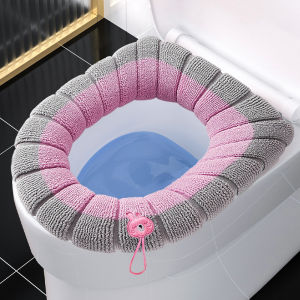 WARM ฝาครอบที่นั่งชักโครกพร้อมที่จับหนาถัก O ประเภท Universal ห้องน้ําล้างทําความสะอาดได้เบาะห้องน้ํา Nearestool MAT Pad COVER