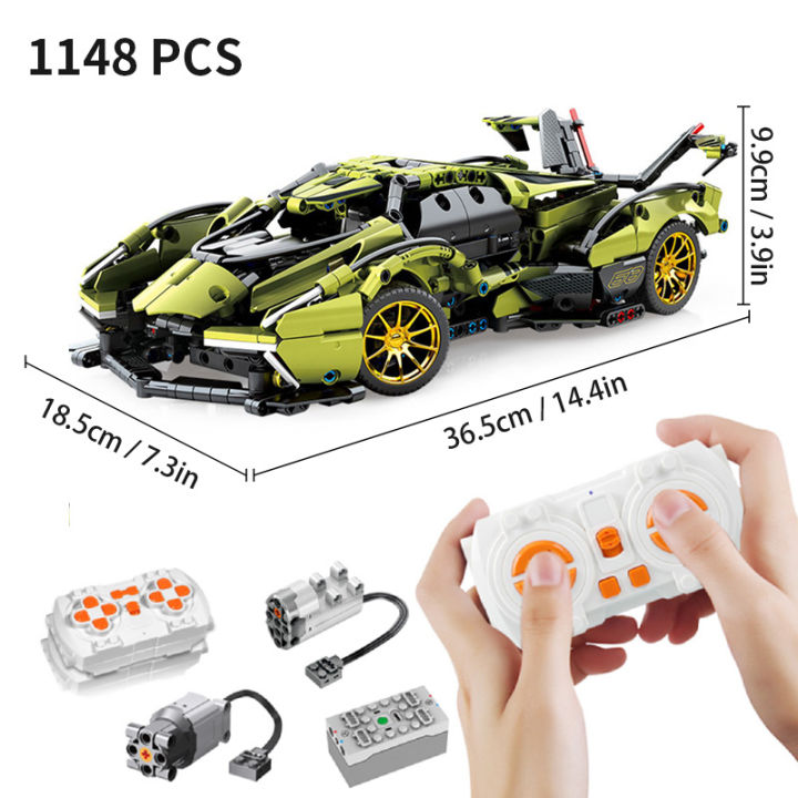 Technical Super Speed Racing Car V12 Building Blocks Sports Model