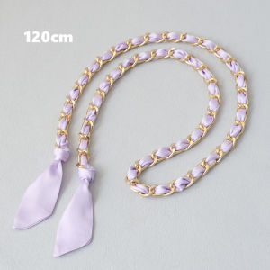 New Fashion Boutique Spring Woman Handbag Accessory Chains Detachable Long Cross body Solid Cute Silk Straps Women Boutique DIY Chain Bag Handles
