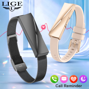 LIGE For Android IOS New Smart Bracelet Women Smartwatch Men Heart Rate Monitoring Waterproof 100+ Sports Wristwatch Ladies Gift