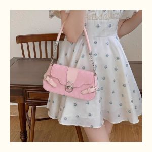 Lichat Womens Underarm Bag Vintage Lock Buckle Flip Cover Commuter Versatile Single Shoulder Crossbody Bag Sweet Lady Style