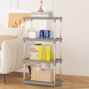 4 Tier Floor Storage Rack Multi Layer Organizer Shelf for Bathroom Kitchen Pantry Home Utility Freestanding Storage 수납 선반