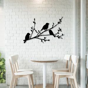 CIFBUY Bird On A Branch Housewarming Gift Wall Art Metal Wall Art Bird On A Tree Metal Bird Tree Bird Metal Wall Sign