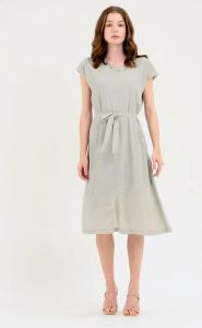 Krizia Midi Tie Waist Front Slit Dress