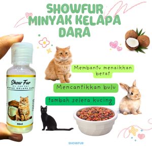 Minyak Kelapa Kucing Arnab menghalang Hama Kutu Mengemukkan 20ml 50ml