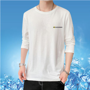 Pure Cotton Long Sleeves T-Shirt Men Summer Thin Breathable Sweat Absorbing Outdoor Sports Sun Protection Clothing Bottoming Shirt