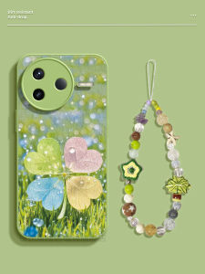 CIJING | Silicone Shatterproof Phone Case Matte Glass Lucky Clover Hard Cover