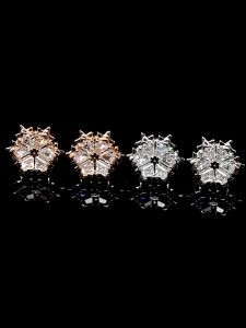 💖Swarovski💖Magic rose gold snowflake diamond earrings S925 sterling silver womens fashion earrings hypoallergenic non-allergenic Valentines Day gift birthday gift for girlfriend bestie