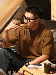 Extra Large Size 150.00kg American Fashion Brand Polo Shirt Men Summer Heavy Weight Half Sleeve Handsome Loose Lapels T-shirt Short Sleeve