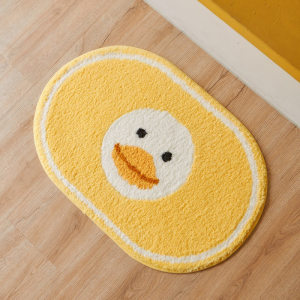 VIKAMA Cute Cartoon Plush Carpet Non-Slip Soft Childrens Room Bedroom Floor Mat Absorbent Bathroom Door Mat Home Decoration