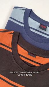 POLICE T-Shirt Salur Bordir Cotton Pria 43016