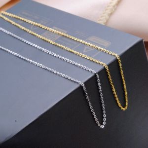 S925 Sterling Silver Necklace Gold Plated European Letter Cross Chain Thickened Long Pendant Silver Chain Fashion Jewelry for Women