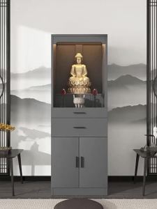 Buddha Cabinet Buddha Cabinet Altar Home Shrine Buddha Shrine God of Wealth Worship Table New Chinese Style with Door Altar Altar Stand Cabinet UNM3