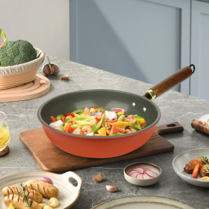 Nonstick Ceremic Frying Pan Skillet26cm Steak Omelet PanMeat Vegetable Cooking Pot with Handle Kitchen Cookware for All Stove