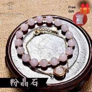 【SNC】< 天然粉水晶> 水晶手鏈女 爱情人缘 Crystal Bracelet for Women Accessories Women Bangles Bracelets Gelang Tangan Perempuan