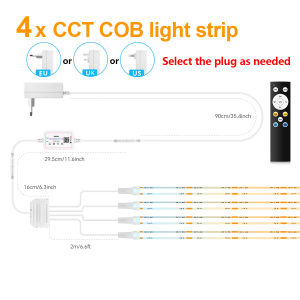 2/4/6PCS CCT Lamp Kit Dimmable 3000K-6500K 24V COB LED Strip LightEU/US/UK PlugPhone BT APP ControlFor Cabinet Wall Decor
