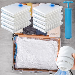 7Sizes Reusable Vacuum Bags or Electric/Hand Pump Vacuum Compression Sealer Bag Mini Vacuum Sealer Machine for Clothes Organizer