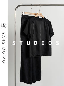 New Chinese Style Texture Sensation Short Sleeve Casual Set Summer New Womens Vintage Clothing One Whole Set round Neck Two Piece Suit