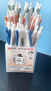 Bút bi bấm mực gel AODEMEI GP-97301 MỰC ĐEN ngòi ST 05mm viết trơn không lem mực - VPP Trường Anh