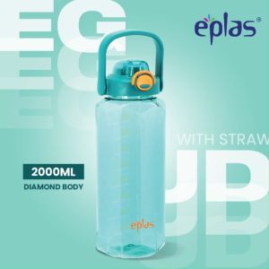 [DRM ONLINE] Official Distributor | Eplas (EGUD 2000ml) Heavy-Duty Diamond-Body Sports Bottle w/Handle & Straw + FREE Tote Bag  UP$33.90