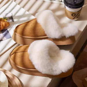 รองเท้าแตะผู้หญิงหนา รองเท้าแตะขนสัตว์แบบสวมหัว รองเท้าแตะขนแกะหนา รองเท้าแตะผู้หญิงฤดูหนาว รองเท้าแตะแบบสวมหัว รองเท้าแตะผู้หญิงแบบสวมหัว