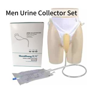 (Men) Urine Collector Urinal Pee Holder Urine Bag Collector Portable Wearable Collection Urinal Bag Ventilate Urine Collector Travel Incontinence Bags with Elastic Waistband