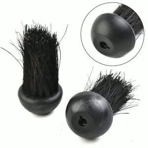 2pcs Fireplace Brush Hearth Fireplace Brush Head Refills Coconut Palm Bristles + Round Plastic Handle Household Cleaning Tools