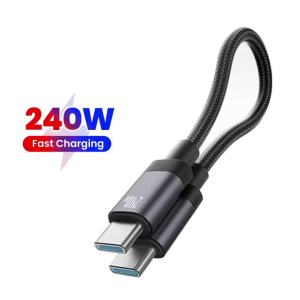 Cáp USB Type C To USB C Ngắn 20CM 240W Sạc Nhanh Truyền Dữ Liệu Cho iPhone 15 16 17 Samsung Huawei Xiaomi Power Bank - Chất Liệu Bện