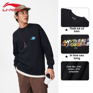 Li-Ning | Áo Hoodie In Hình Thời Trang Cổ Tròn Thoải Mái Phong Cách Trung Quốc Thể Thao Dễ Dàng