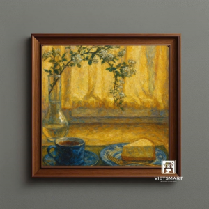 Tranh Nghệ thuật "Cà Phê Và Bánh Ngọt" VIETSMART ART - Acrylic 40 x 40cm