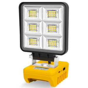 48W Portable LED Work Light For DeWalt/Milwaukee/Makita 5200LM Cordless Work Light Adjustable Base Rechargeable LED Flood Light